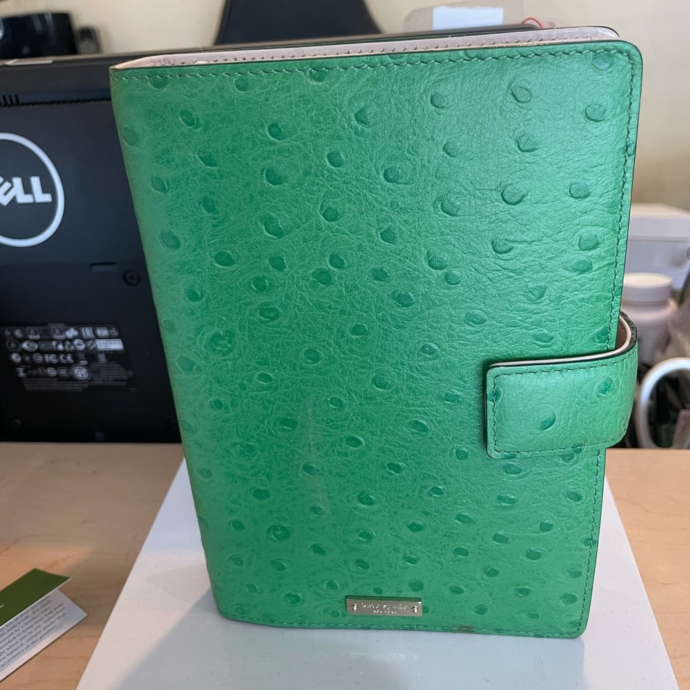 Kate Spade green leather agenda daily planner